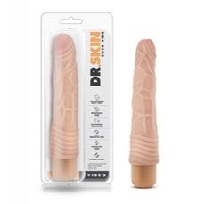 Vibrador extra grande y realista Dr skin cock Vibe 2 Beige, 23cm