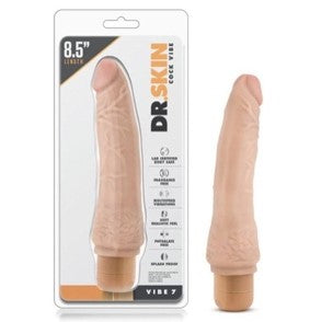Vibrador realista y grande, Dr skin cock vibe 7,  vibraciones poderosas 21.5cm