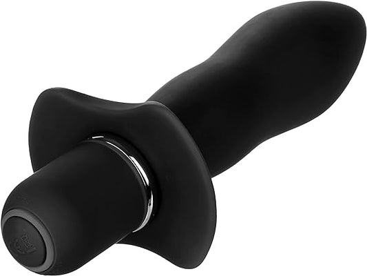 Vibrante sonda de silicona suave y flexible. Booty Call Pure Silicon Rocket Black. Calexotics 4.75in