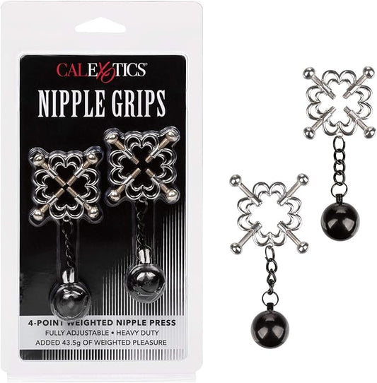 Pezoneras fetiche de 4 puntos ajustables, Nipple Grips 4-NP Press, Calexotics