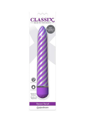 Vibrador de remolino, perfecto para principiantes, 20cm Classix back to the bassic sweet swirl purple.